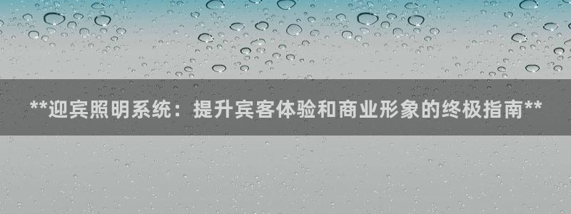 **迎宾照明系统：提升宾客体验和商业形象的终极指南**