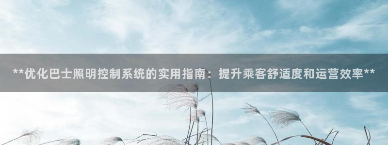 **优化巴士照明控制系统的实用指南：提升乘客舒适度和运营效率**